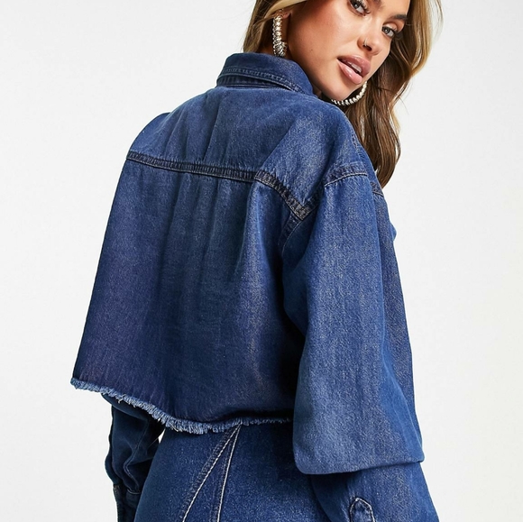 Threadbare Tops - Raw hem Denim shirt